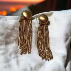 Brand New Matte Gold Tassel Dangle Earrings